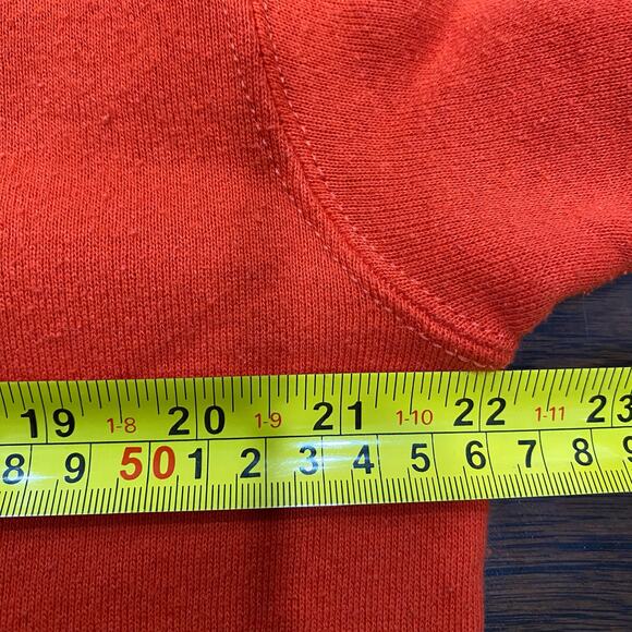 Vintage Russell Athletic 80s Mens Orange Essential Blank Sweatshirt Hoodie Large - Picture 5 of 6